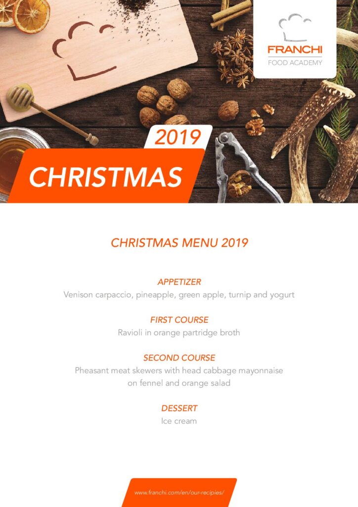 2019 Christmas Menu